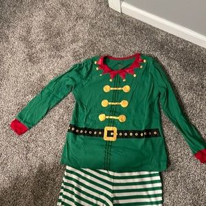 Christmas elf pajama set - long sleeve and pants. Great for Christmas!
